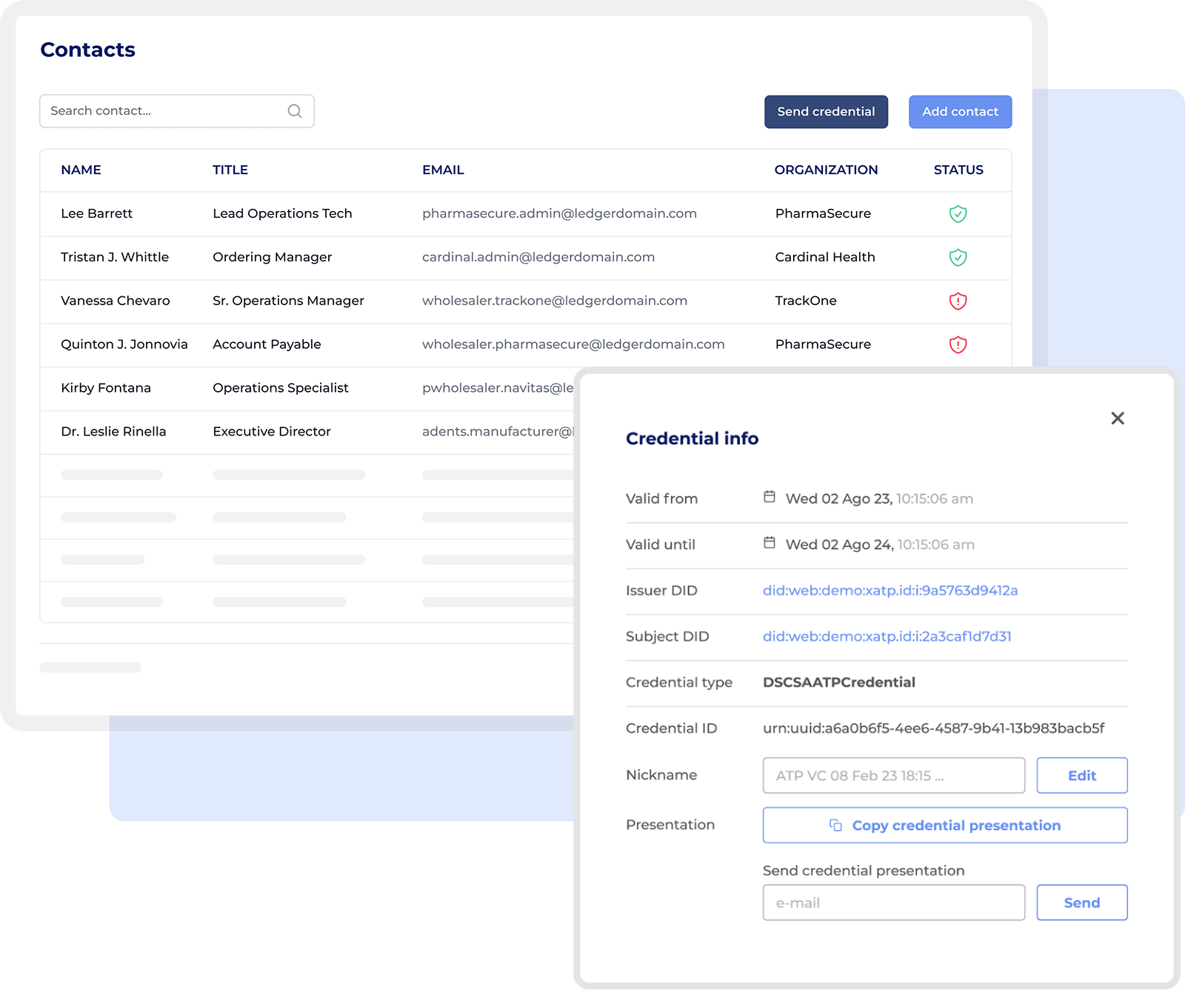 ATP Credential and Address Book